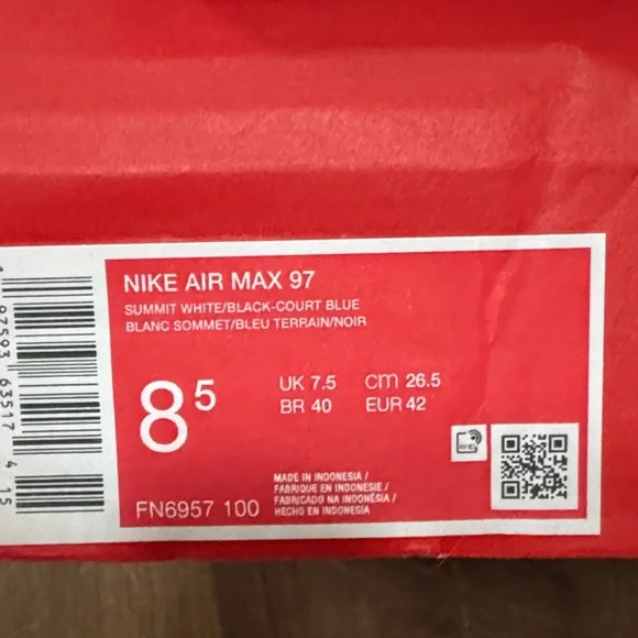 Nike Air Max 97 Sneakers in Blue and White - Picture 2 of 4